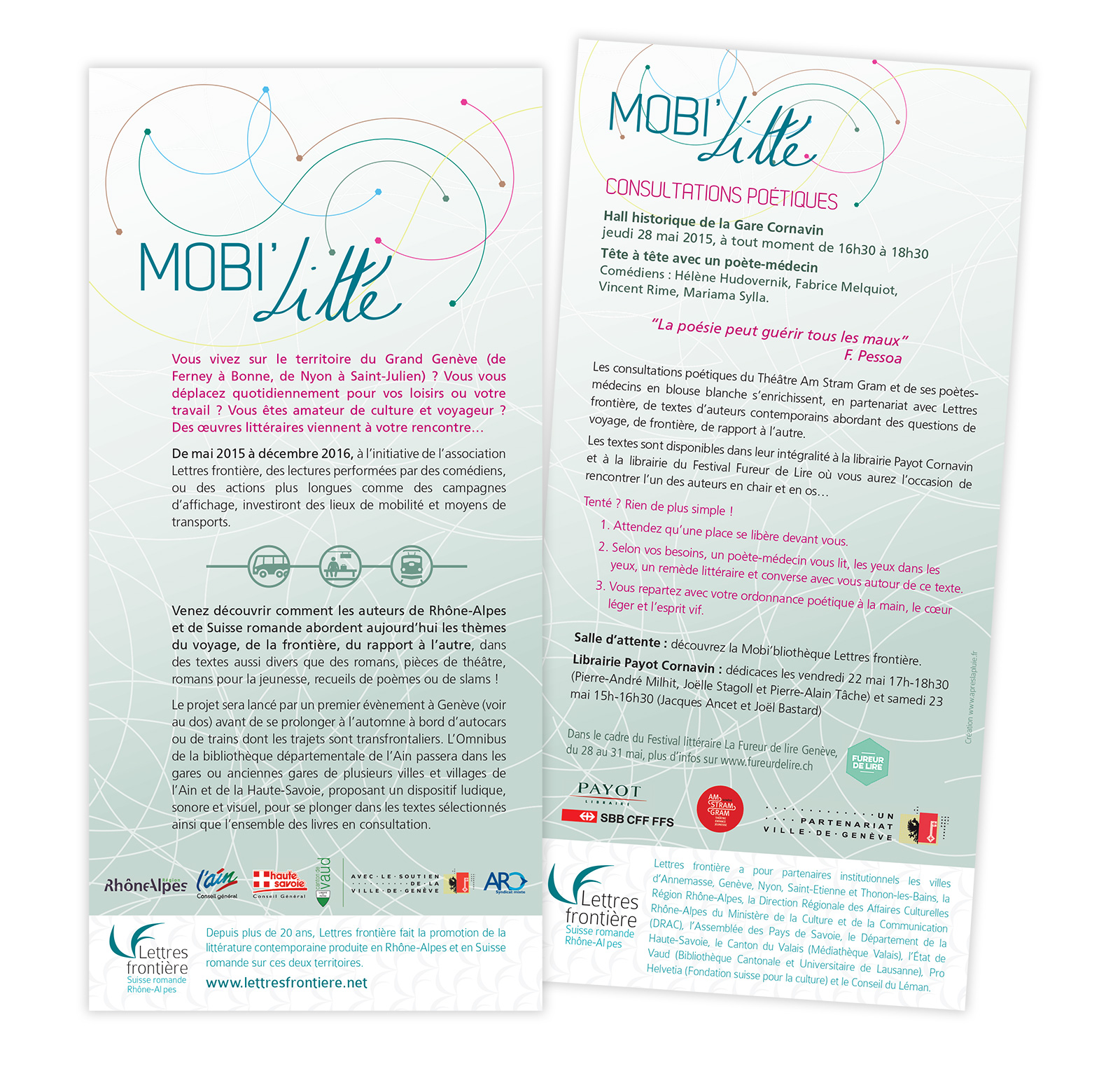 Flyer présentant une partie du programme Mobi'Litté - Lettres frontière